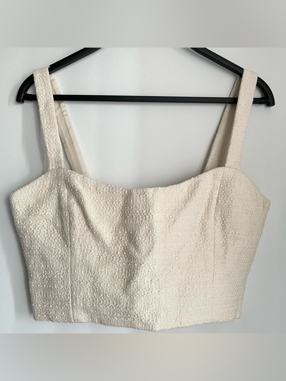 ARITZIA BABATON Times Tweed Ivory Bustier Top